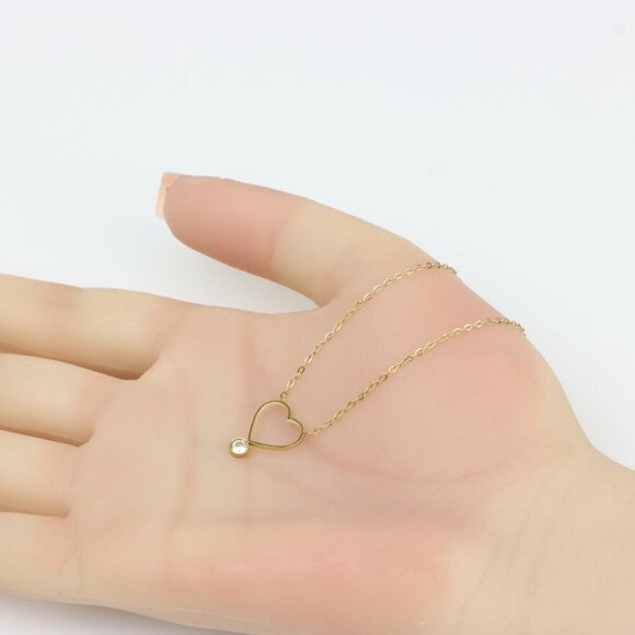 Delicate Yellow Heart Pendant Necklace with Adjustable Chain, XPNL0364 - Picture 3 of 13